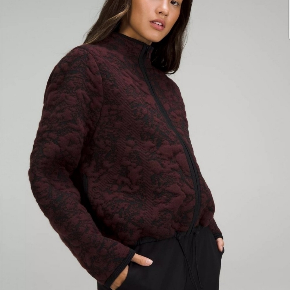 Lululemon Jacquard Multi-Texture Sweater Jacket size 10
